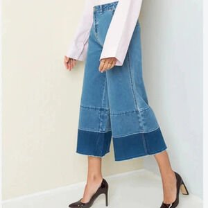Hayden Denim Wide Leg Culotte Trousers S